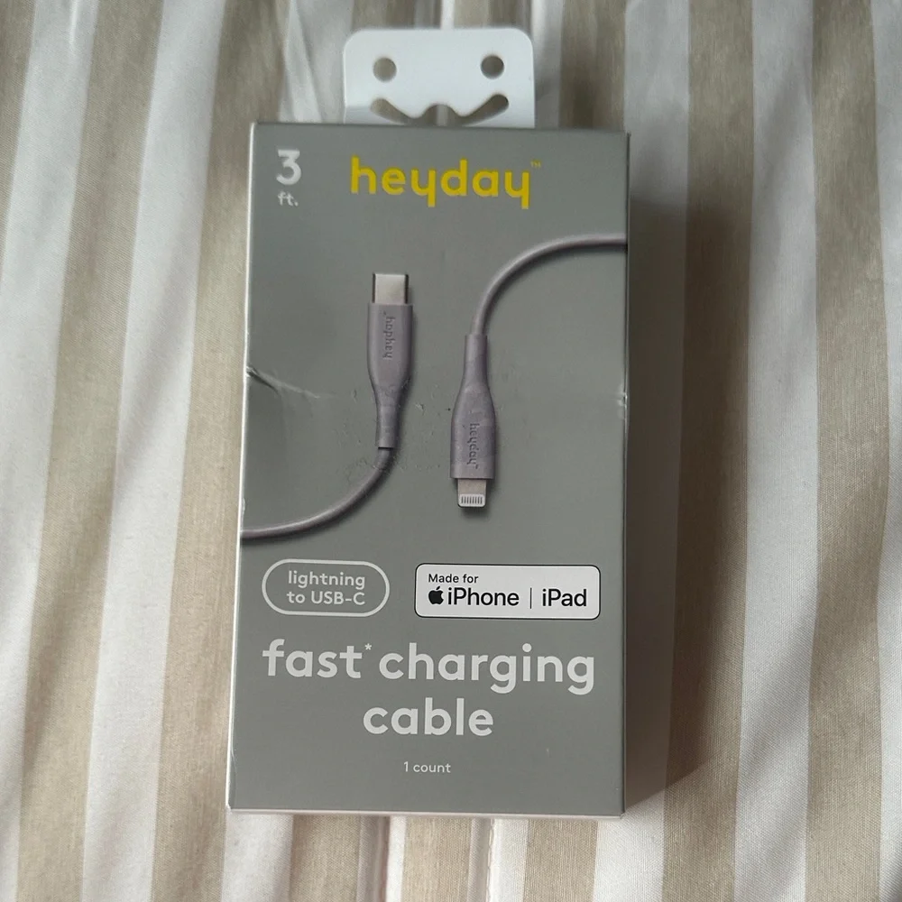 Heyday Purple Fast Charging Cable for iPhone and iPad